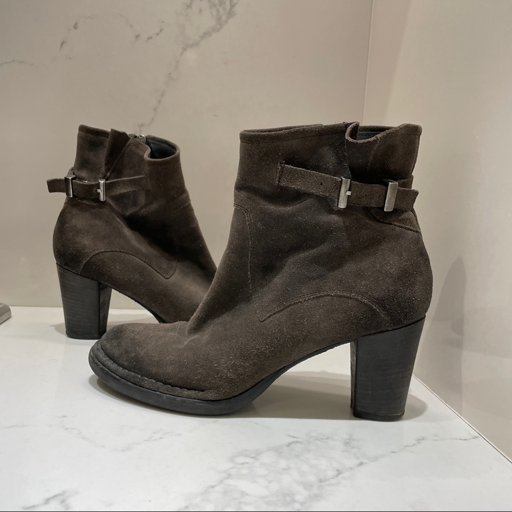 Alberto Fermani Italy Gray Leather Ankle Booties 40 9.5